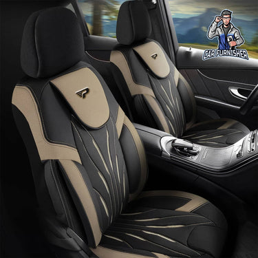 Renault Clio Seat Covers Pars Design Beige 5 Seats + Headrests (Full Set) Leather